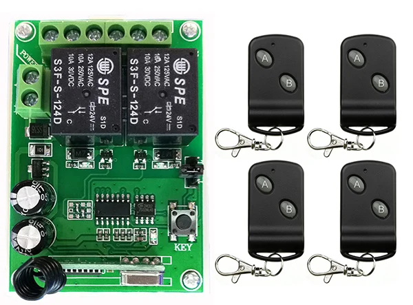 Реле беспроводное с ДУ 24 в пост. Тока 2 канала|wireless remote transmitter|wireless remotewireless control |