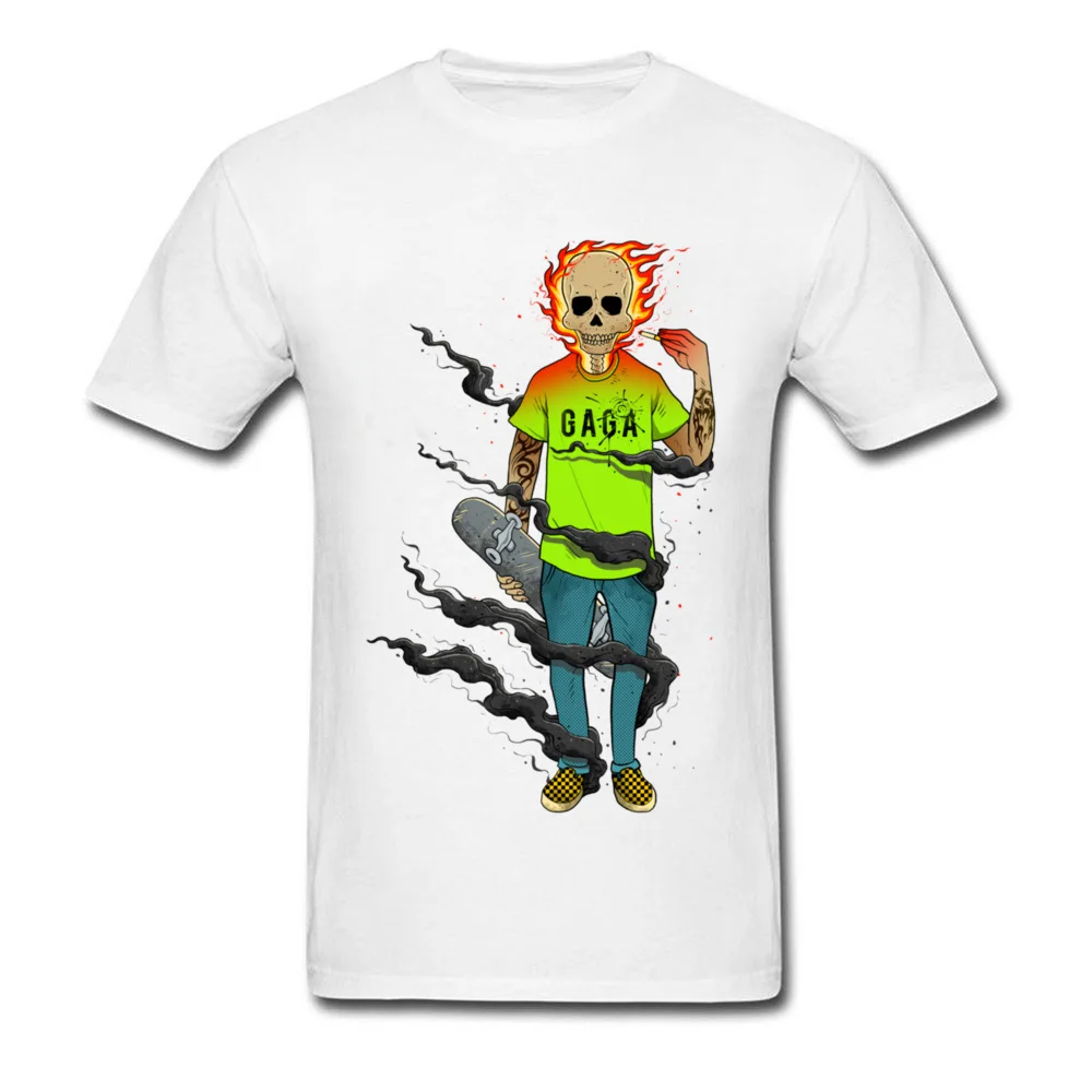 Футболка мужская с принтом черепа и огня 100% хлопок|t shirts for men|biker t shirtbrand shirt |