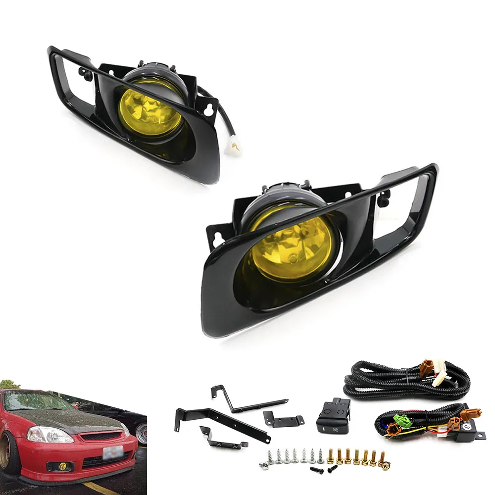 Новый Желтый/Clear туман светильник лампы галогенные fit 99 00 для HONDA CIVIC 2/3/4 dr EK EM JDM