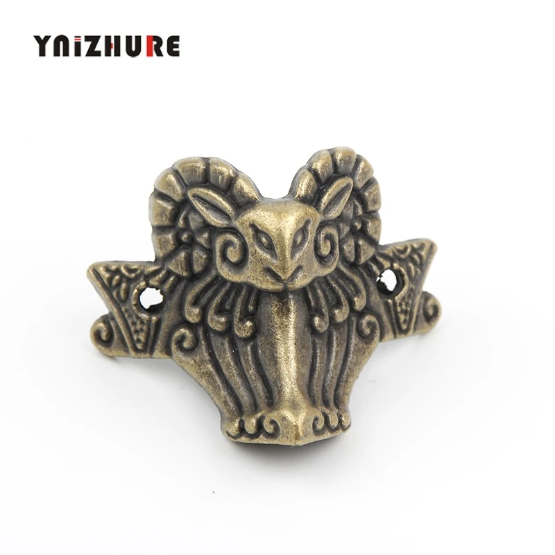 10pcs 43x34mm Zinc alloy horn Sheep head corner Imitation Feet Decorated Wooden Boxes Fixed Support Legs Corner Decorative Metal |