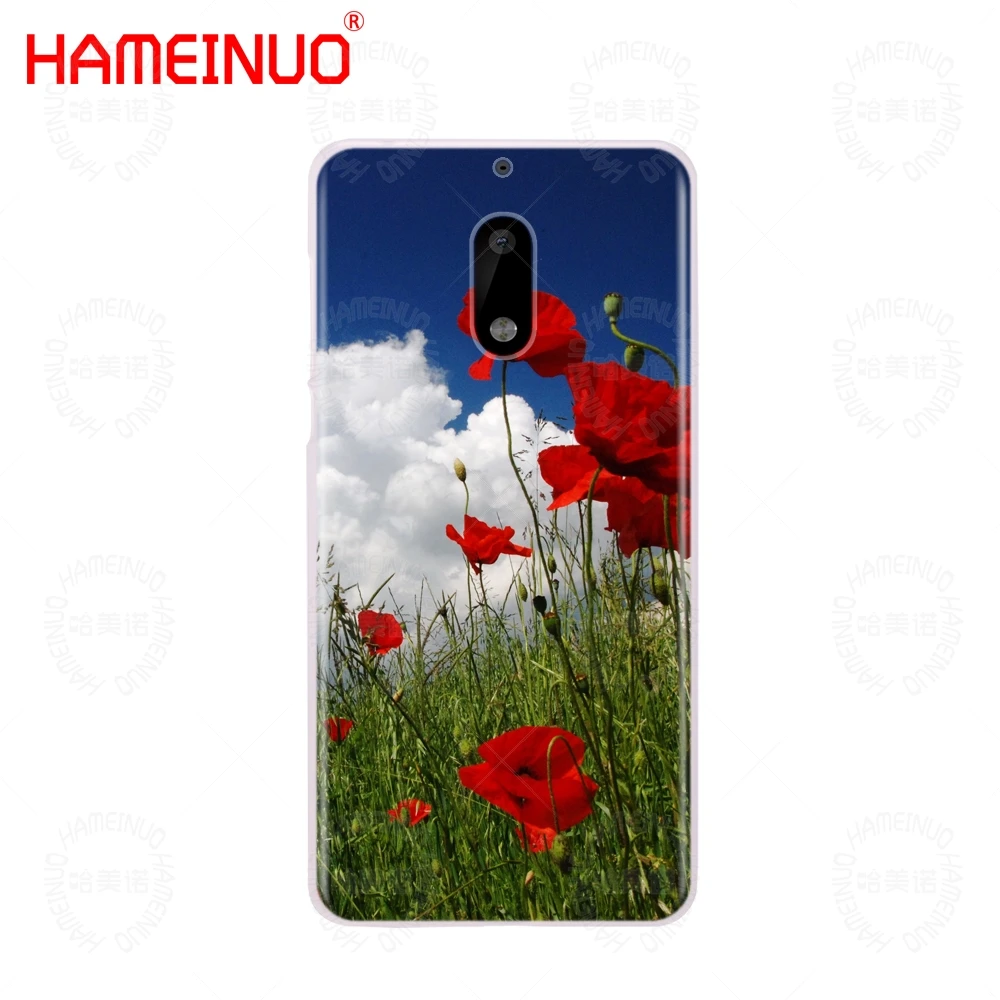HAMEINUO Красный мак на черном стиле чехол для телефона Nokia 9 8 7 6 5 3 Lumia 640 640XL 2018 |