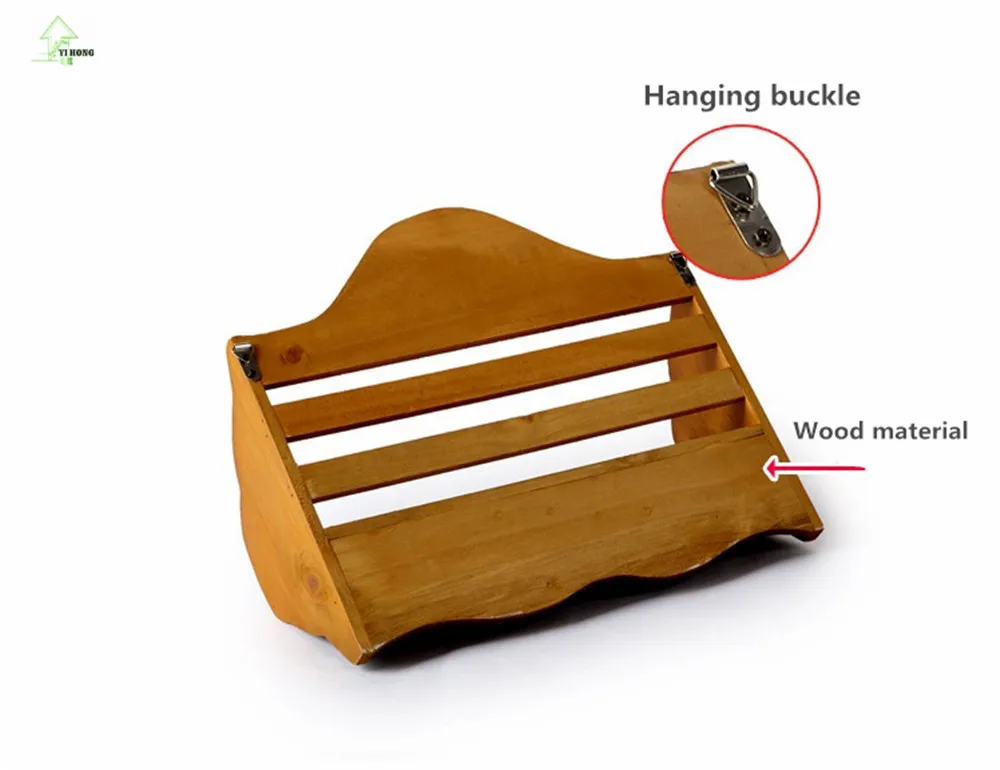 Ретро деревянная настенная полка органайзер крючки для ключей орнамент витрина