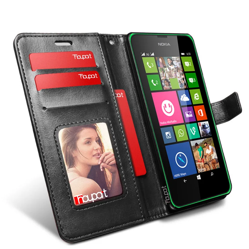Thouport флип-чехол из искусственной кожи для Nokia Lumia 630 чехол-подставка телефона