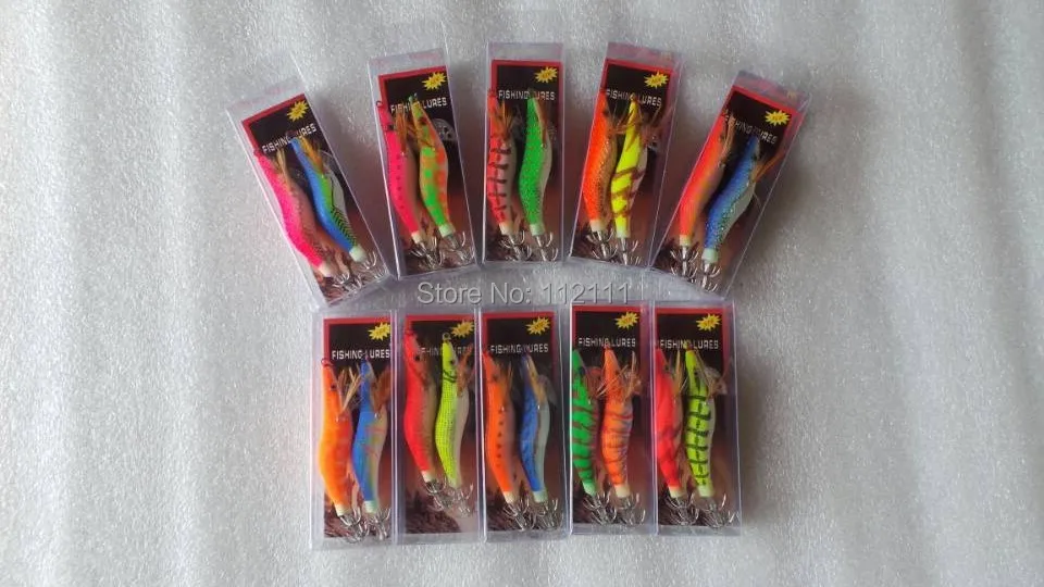 20 шт. Glow в Dark Световой Рыболовные Приманки Приманки Squid Egi Креветки джиги Hooks.8cm 7 г