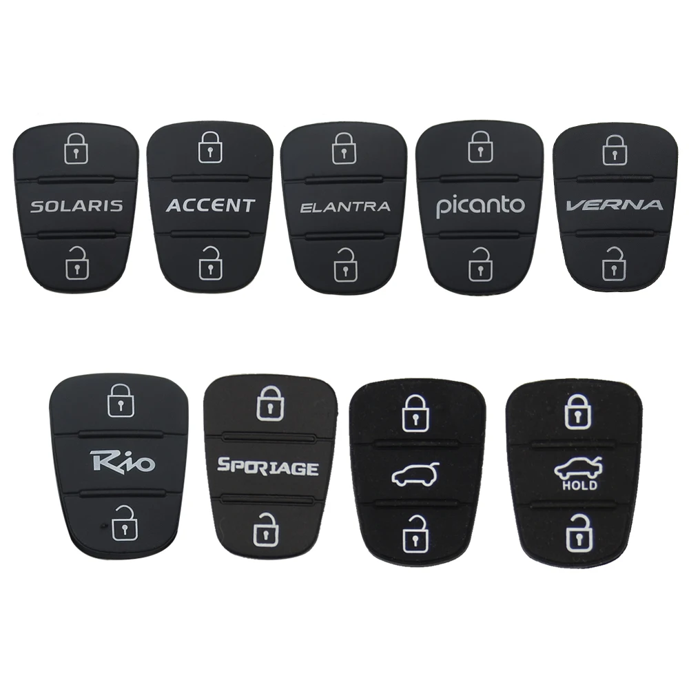 

OkeyTech For Hyundai Picanto Solaris RIO Sportage Elantra Kia Verna 3 Buttons Flip Folding Remote Car Key Shell Case Rubber Pads