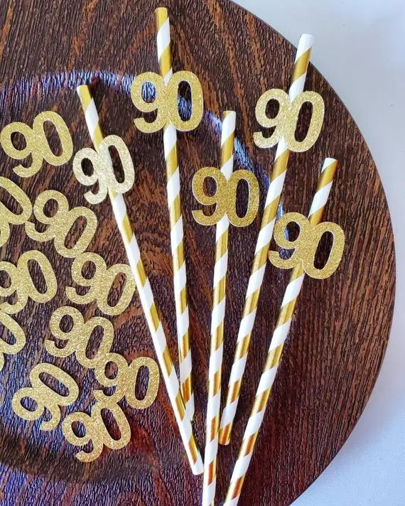 Полосатые Бумажные соломинки по индивидуальному заказу на любой номер 30 50 40 90 для