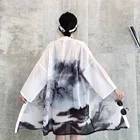 Кардиган-кимоно Женский, летний, длинный, черный, в японском стиле, AA4762, 2019