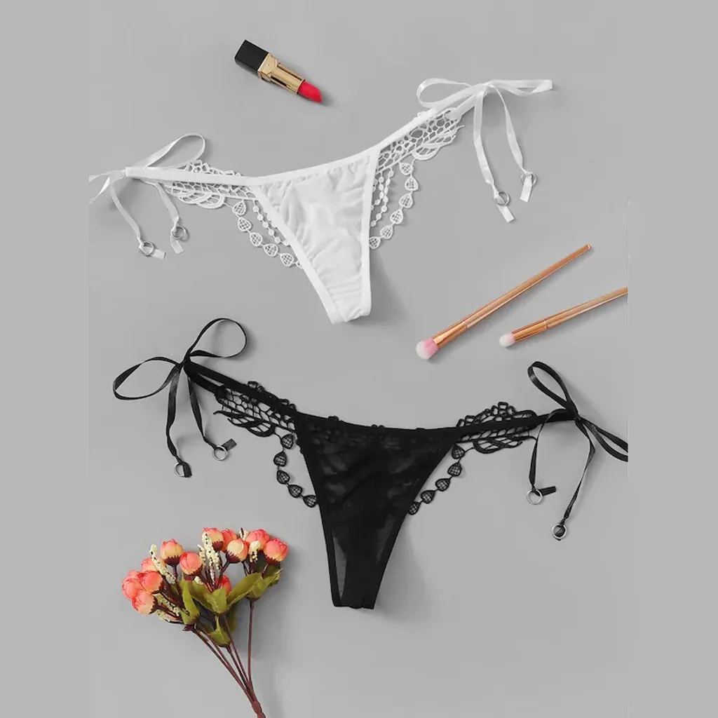 2 стиля Модные женские сексуальные трусики стринги нижнее белье кружевной бант