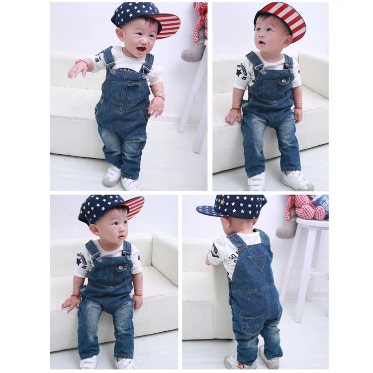 2017 Весна осень для младенцев повседневные Джинсовые комбинезоны маленьких