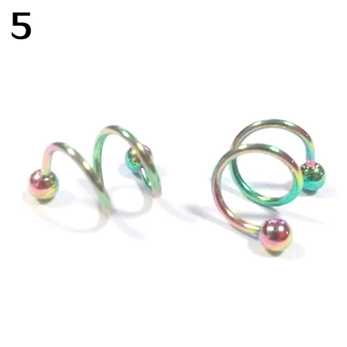 Punk Stainless Steel Spiral Helix Ear Stud Lip Nose Ring Cartilage Piercing hot | Украшения и аксессуары