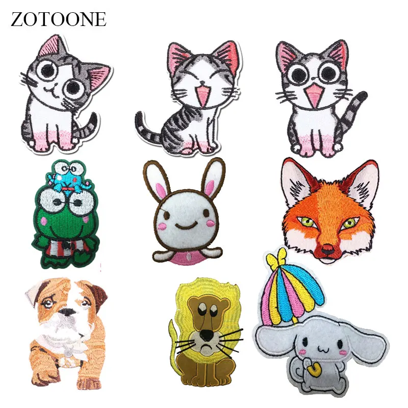 ZOTOONE нашивка с животными кошка лиса собака наклейки сделай сам утюжок на одежде