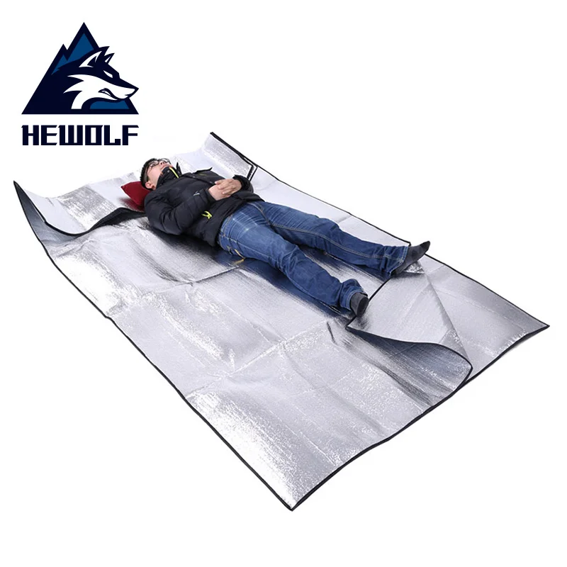 Коврик для кемпинга Hewolf 290x290 см водонепроницаемый из двойной алюминиевой пленки |