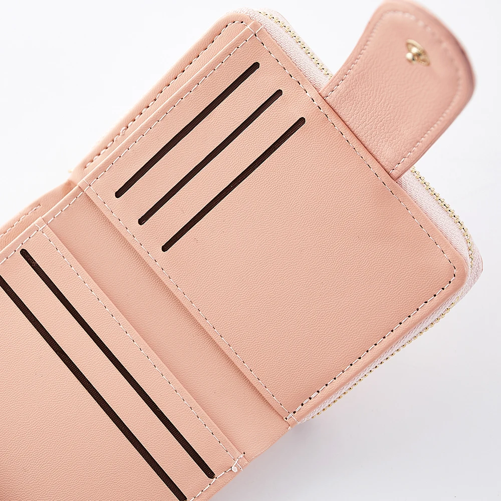EYES IN LOVE Brand Three Fold Women Wallets Soft Leather Zipper Ladies Coin Pocket Card Wallet Female Small Purse Clutch | Багаж и сумки