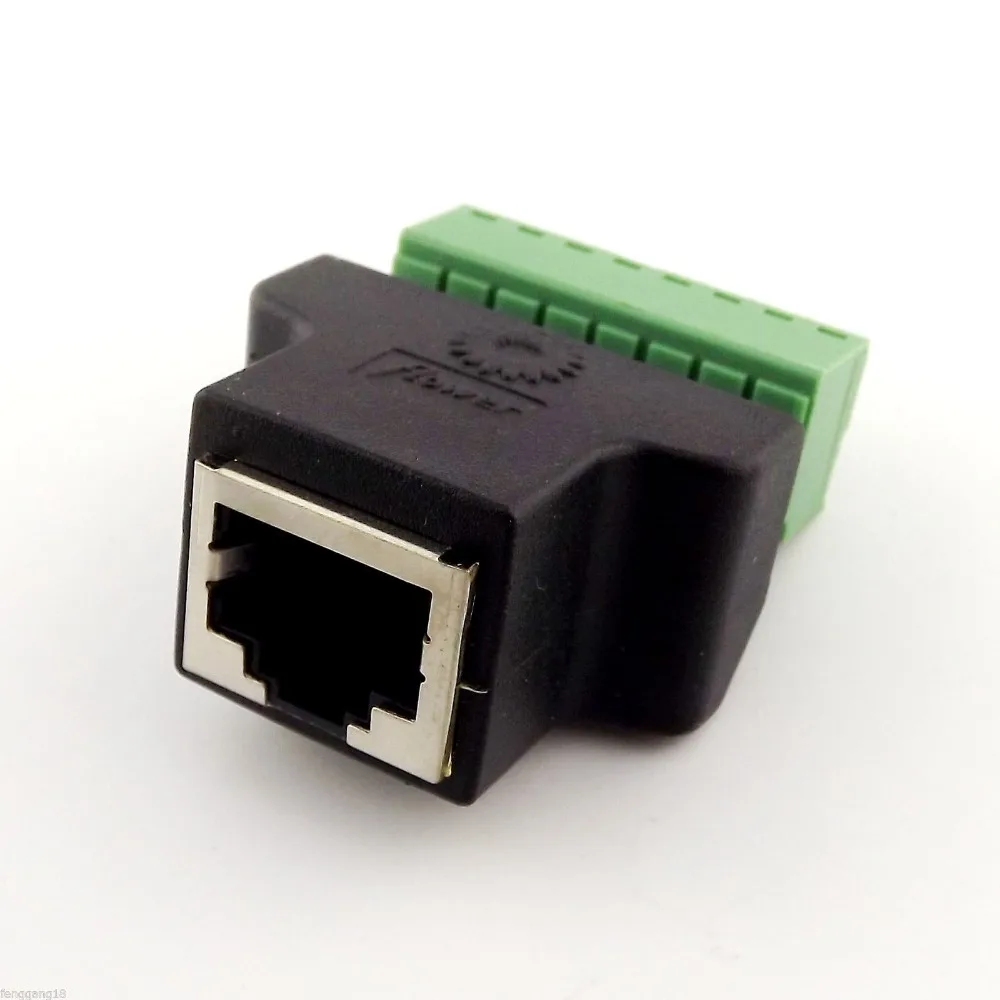 10pcs Ethernet RJ45 Female To Screw Terminal 8 Pin CCTV Digital DVR Adapter Connector | Компьютеры и офис