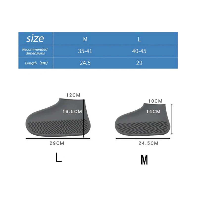 Men Women's Rain Waterproof Non-Slip Silicone Rain Shoe Covers Elasticity Galoshes Boot Overshoes For Outdoor Camping Traveling