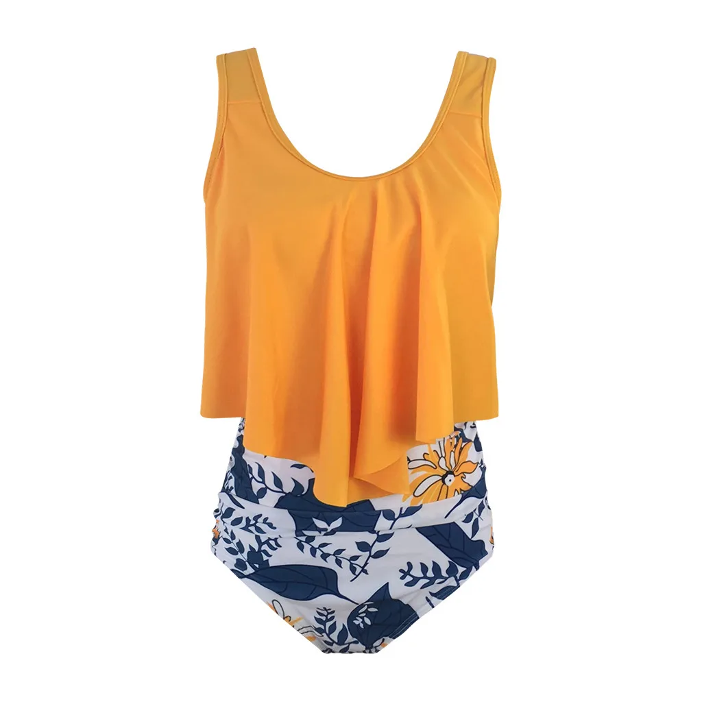 SAGACE костюмы из двух частей гофрированная Юбка Купальники Топ труба купальник