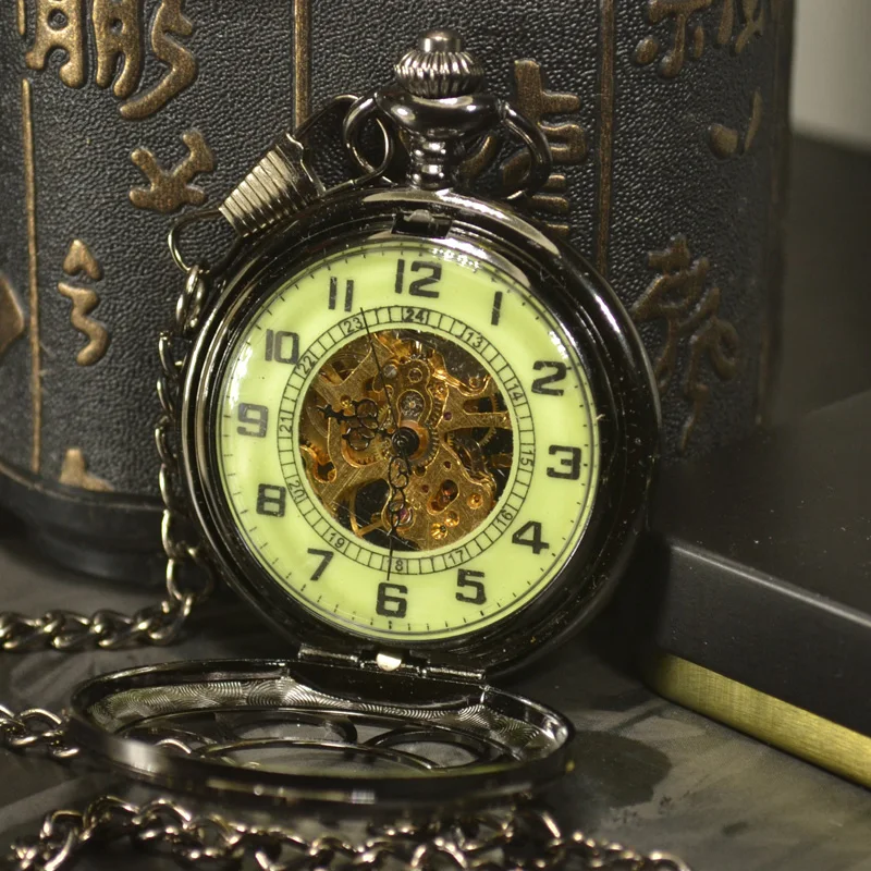 TIEDAN стимпанк Роскошные Антикварные светящиеся скелетоны Механические карманные