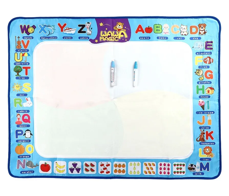 Set E 100x75cm 100*100 см большой магический водный коврик для рисования для малышей, детский коврик для рисования, коврик для письма, игрушка для обучения подарки для детей - Цвет: Set E 100x75cm