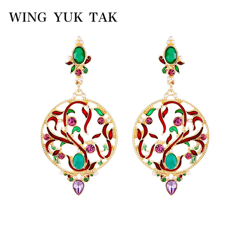 Новое поступление 2018 этнические красочные висячие серьги роскошные женские