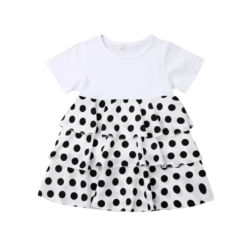 Summer Brand New Kid Girls Dress Dot Short Sleeve Princess Casual Dresses Sundress One Pieces | Детская одежда и обувь