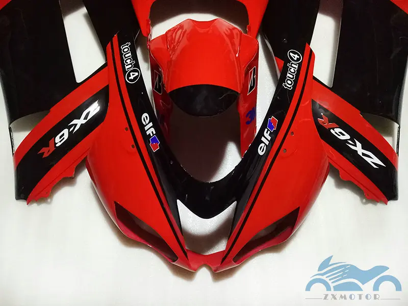 Бесплатная Обтекатели на заказ комплект для ZX6R 636 наборы обтекателей 2007 2008