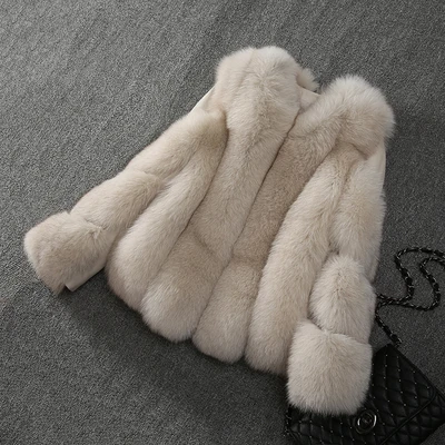OFTBUY зимняя куртка женская парка шуба из натурального Лисьего меха Натуральная Овчина натуральная кожа куртка Бомбер Корейская уличная Роскошная - Цвет: Бежевый