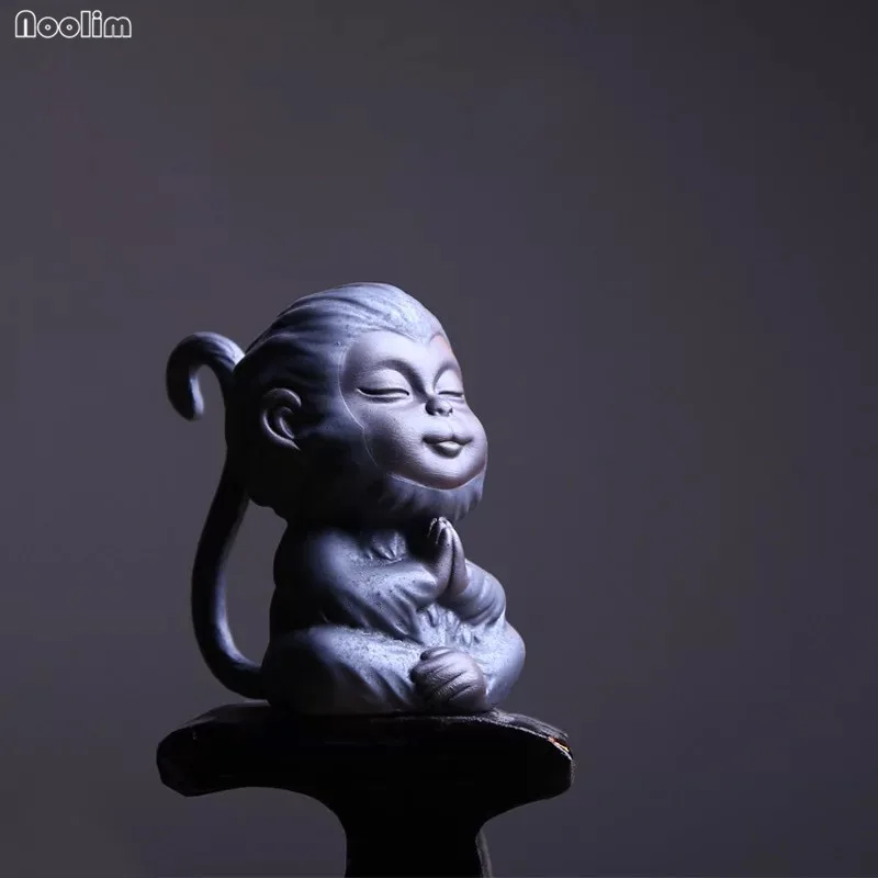 A NOOLIM китайский керамический чайный набор кунг-фу маленькая обезьянка чай питомец Обезьяна Король Чай Аксессуары для чая поднос орнамент домашний декор - Цвет: A