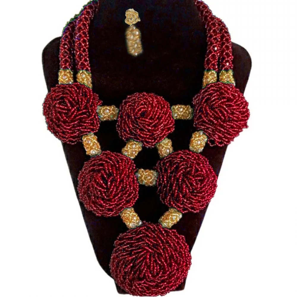 

Dudo Store Luxury African Bridal jewelry Set 5 Colors Big Balls Nigerian Beads Necklace Jewelry Set Custom Color Available