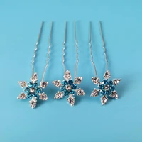 100 pcs lot wholesale blue white crystal rhinestone wedding bridal prom stylish girl hair pins