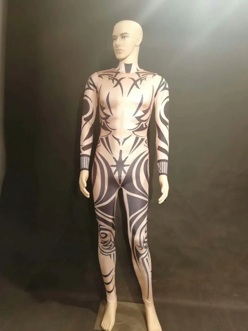 Women New Sexy Printing Stripe Jumpsuit Female Sexy Stretch Leggings Costume One-piece Bodysuit Stretch Outfit Party Rompers