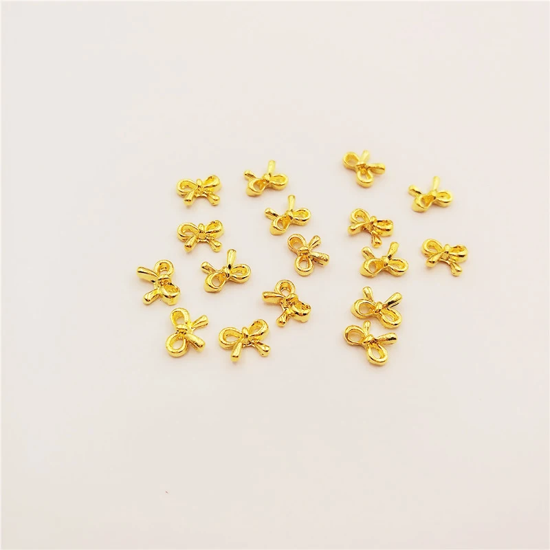 50 шт./пакет ногтевая декоративная наклейка 3D бантиком и ажурной отделкой в форме