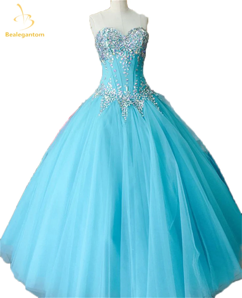 

Bealegantom Sexy Crystal Ball Gown Quinceanera Dresses 2021 With Sequined Sweet 16 Dresses For 15 Years Vestidos De 15 Anos QD79