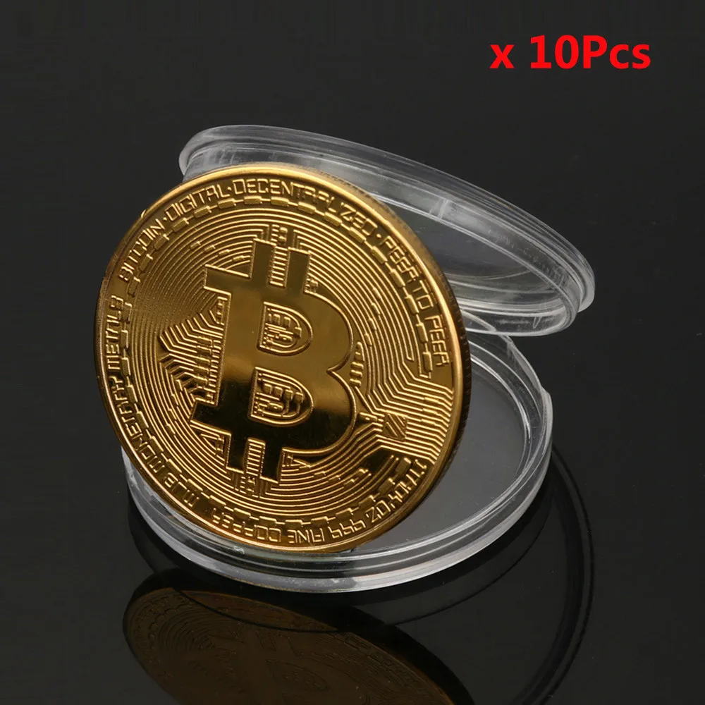 10 шт/1 шт позолоченная монета BTC Биткоин коллекция монет искусство Коллекция подарков физическая коллекция монет памятные монеты