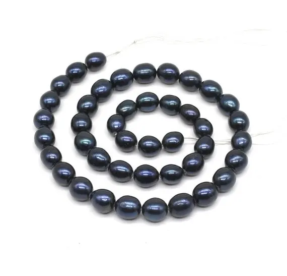 Новое поступление бусины из пресноводного жемчуга риса 8 9 мм черного цвета