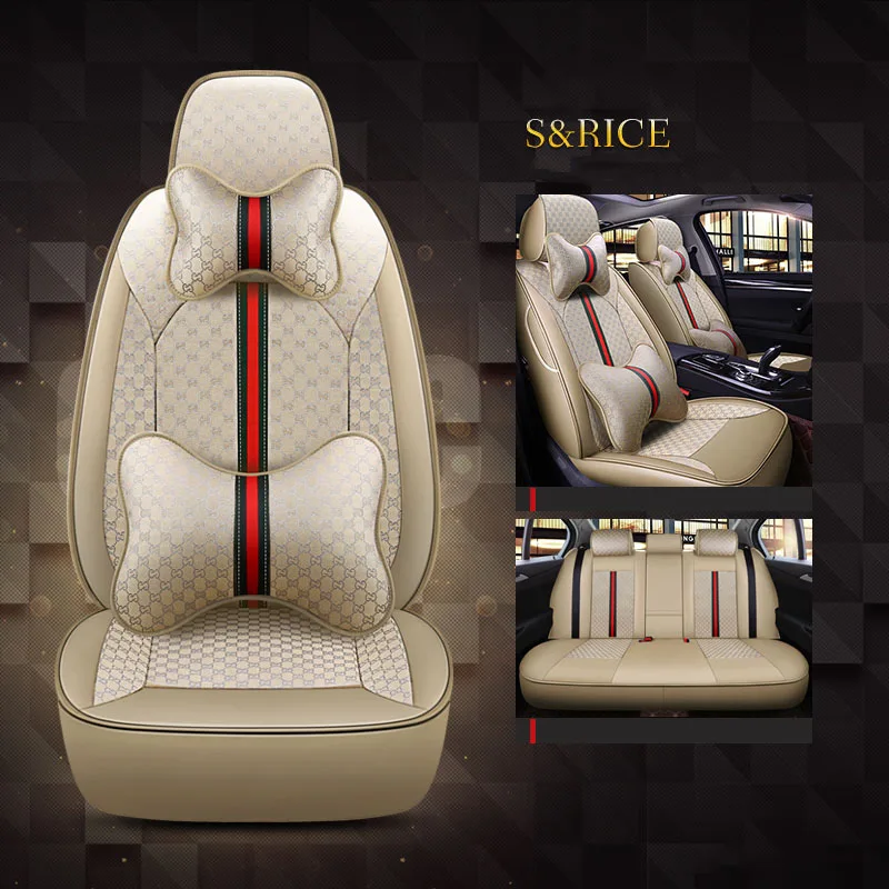 S RICE LUX Пользовательские автомобильные сиденья 7 великолепных чехлов для сидений кожаный чехол для Nissan Patrol y62 y60 y61 Quest Lexus GX470 LX570 GX460 Buick Enclave автомобильные аксессуары - Название цвета: S RICE LUX