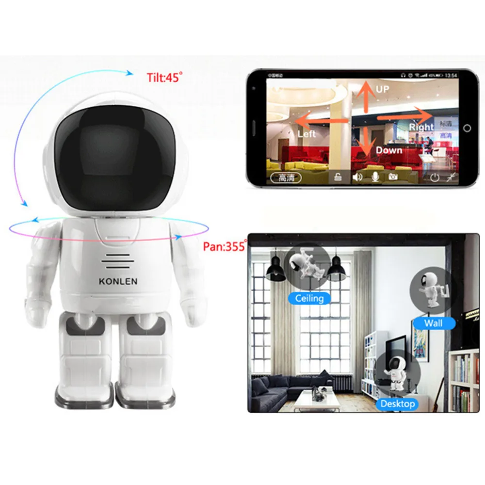 Ip камера робот WI FI космонавт астронавт CMOS Беспроводной CCTV безопасности видео P2P PTZ