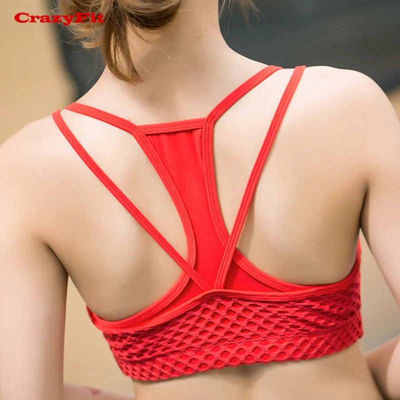 Женский спортивный бюстгальтер CrazyFit дышащее Сетчатое нижнее белье с дырками для