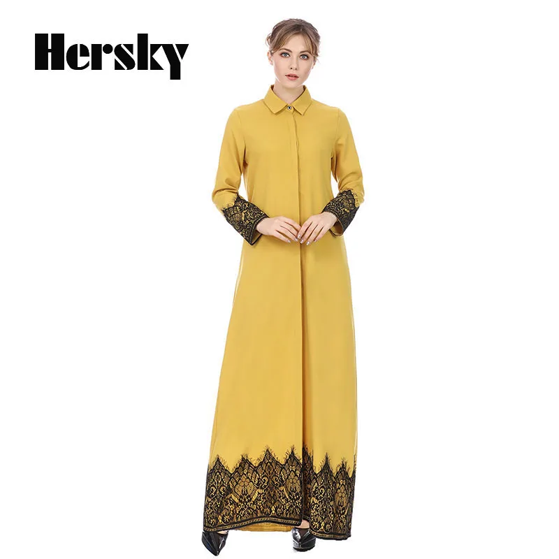 2019 Новая мода вышивка abaya Дубайский мусульманский женское кружевное платье