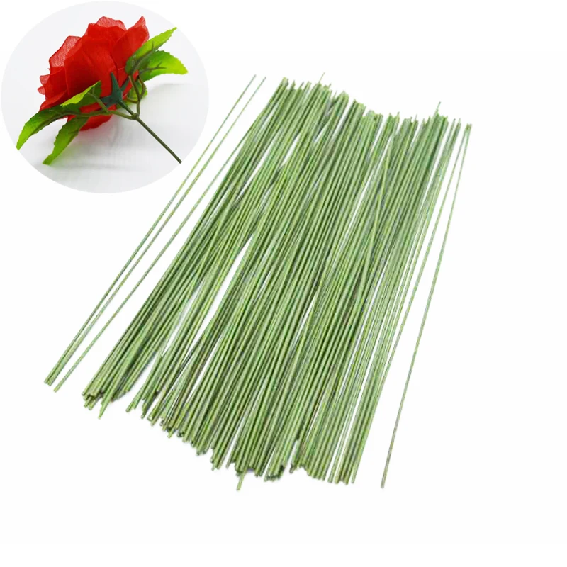 

10pcs 15cm Green wire artificial silk flowers stem DIY Handmade Decorative Wreath Flower Bouquet Sticks Branches Florist Crafts