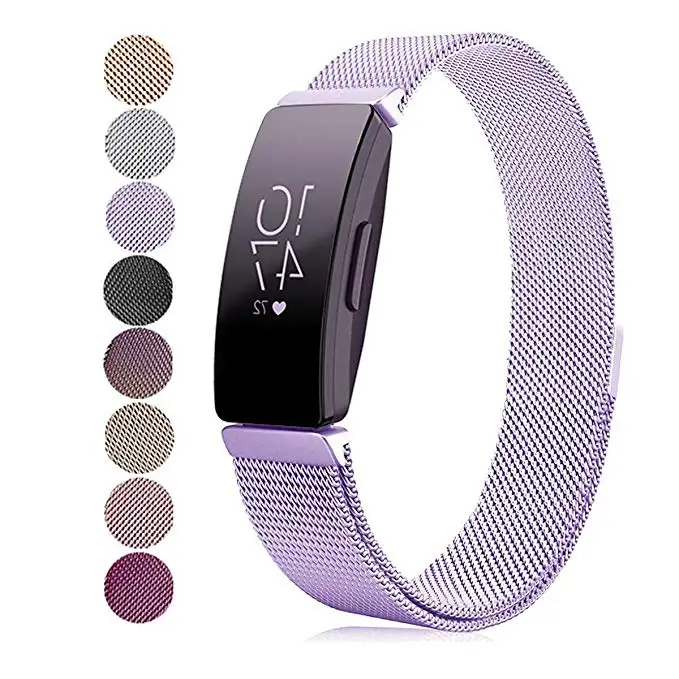 Lavender purple Нержавеющая сталь магнитный браслет ремешок для Fitbit Inspire браслеты с деталями Milanese полосы для Inspire часы аксессуары - Цвет: Lavender purple