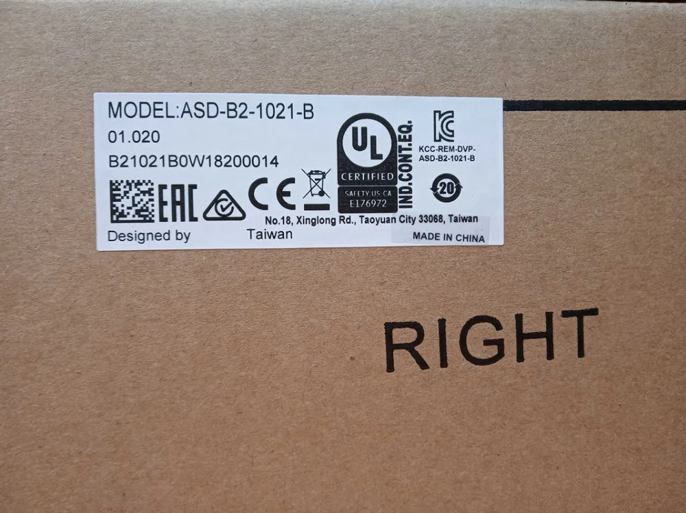 ECMA-C21010RS + ASD-B2-1021-B 1 кВт 3000 об/мин 3.18н. М ASDA-B2 серводвигатель переменного тока