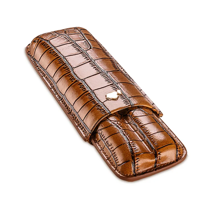Хаки COHIBA кедровое дерево сигары Humidor Путешествия Портативный кожаный сигары Чехол Коробка для сигар CF-1901 - Цвет: Хаки