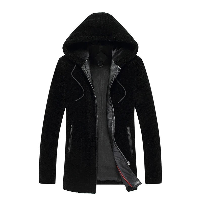 Зимнее шерстяное пальто Мужская модная шерстяная куртка Высококачественная с