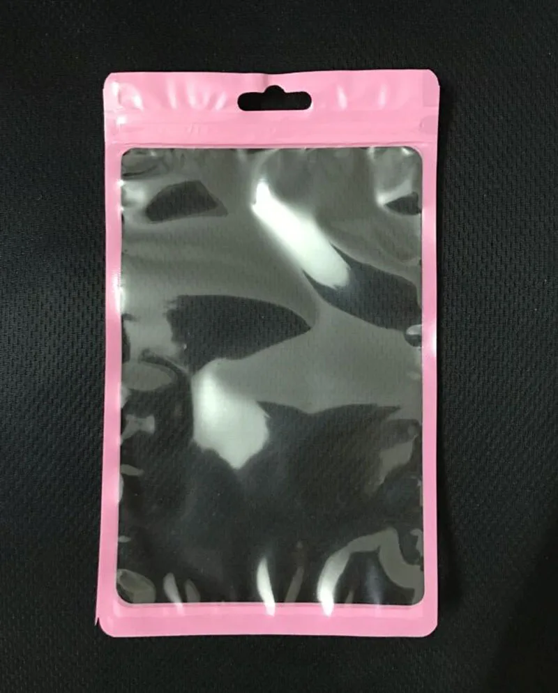 12*20 см двойная прозрачная розовая пластиковая молния розничная упаковка