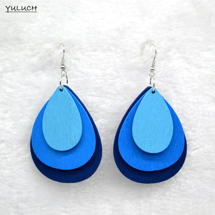 Очаровательные Деревянные серьги в виде цветка аксессуары для сережек три цвета