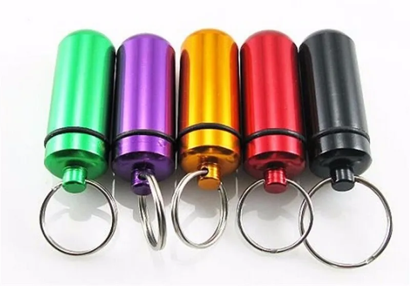 200 pcs/lot Aluminum Medicine Pill Box Case Storage Drug Organizer Keychain Tablet Sundry Container Holder Free Shipping | Украшения и