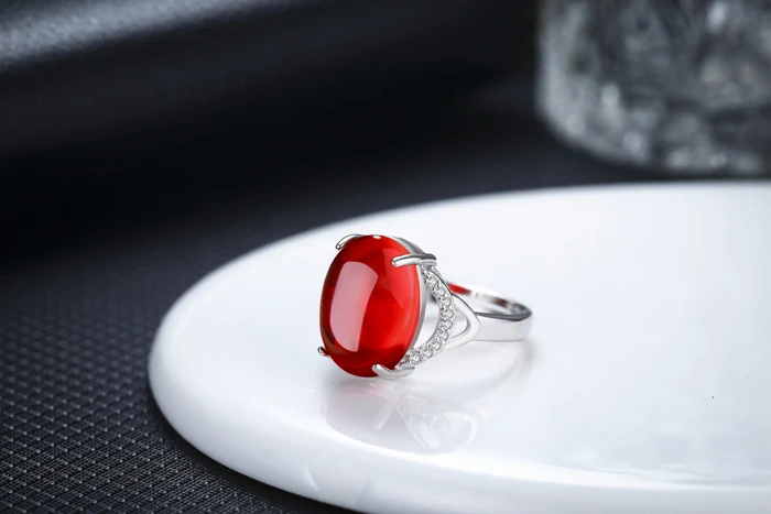 Женское Открытое кольцо YINHED элегантное обручальное из серебра 100% пробы зеленого