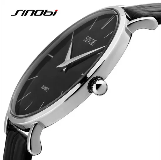 Часы наручные SINOBI Мужские кварцевые брендовые деловые водонепроницаемые до 30 м с