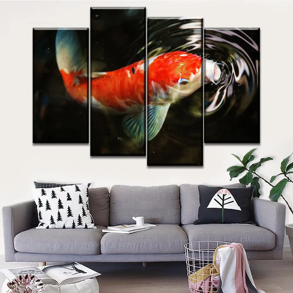 Холст Картины Wall Art работы 1 шт. с изображением рыбок: карп кои плакат HD печатает