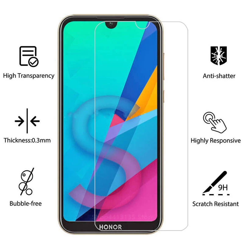 Vidrio templado para Huawei Y5 2019, Protector de pantalla de vidrio templado para Huawei Y5 2019, Protector de vidrio AMN-LX9 LX1 Honor 8S, 2 uds.-2